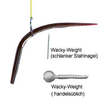 wacky-weight,angeln mit kunstwurm